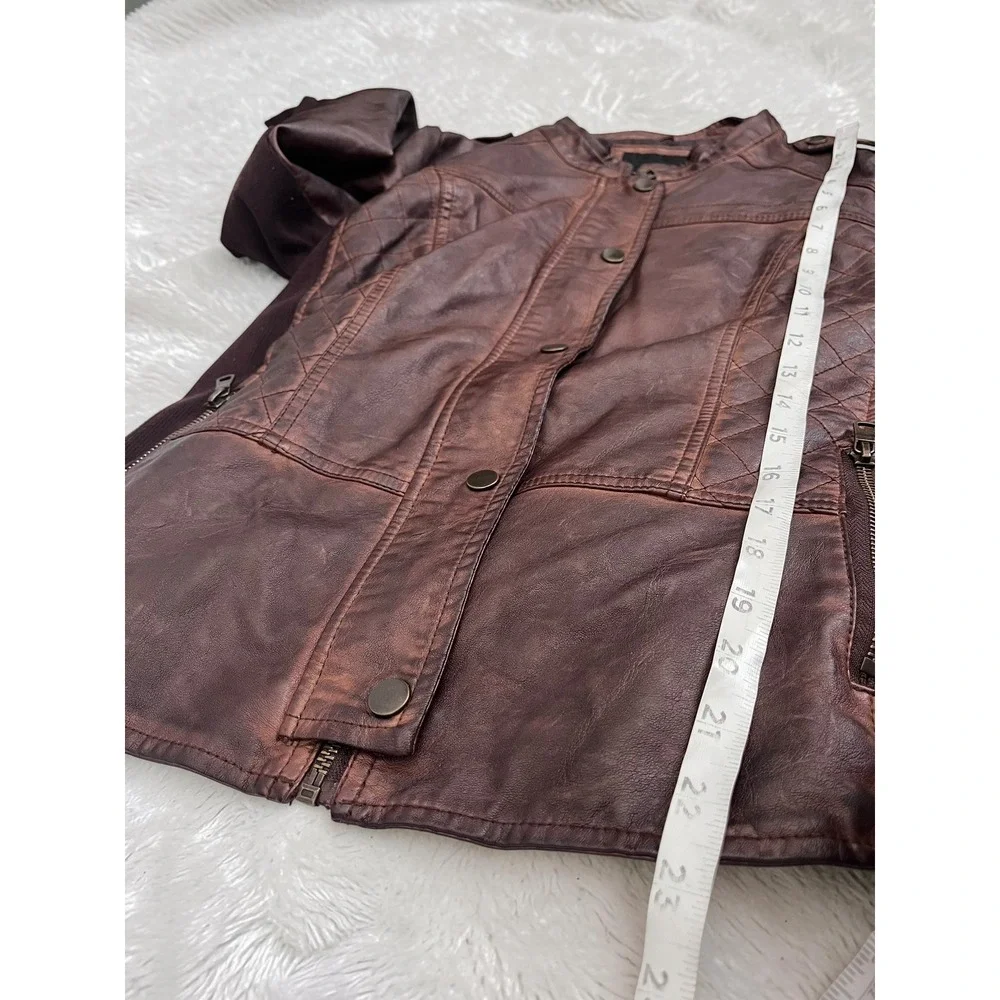 Maurices Size L Faux Leather Moto Jacket